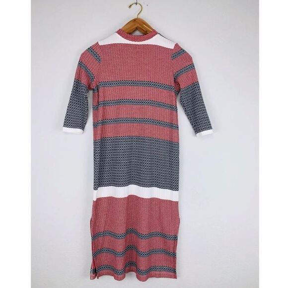 ASOS Midi Dress Side Slit Mock Neck Short Sleeve Size 2 - Picture 1 of 4